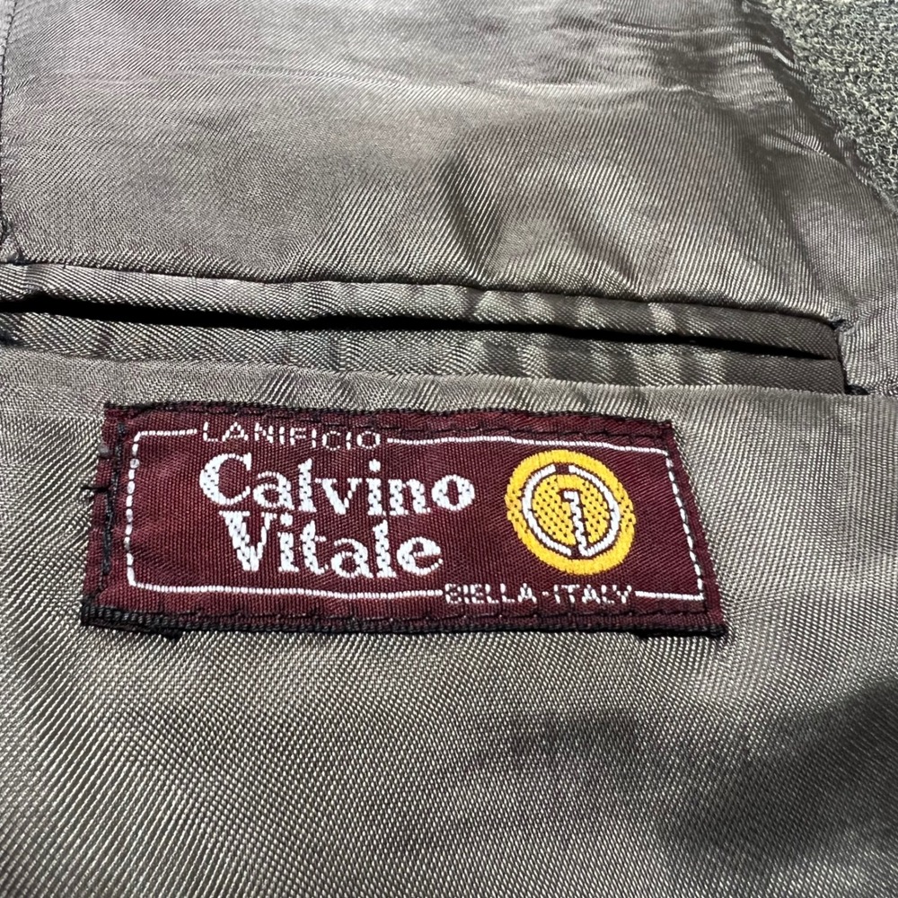 Chiavari Blazer Mens 42R Brown Cotton Wool Lanificio Calvino Vitale Italy Coat - Picture 11 of 16